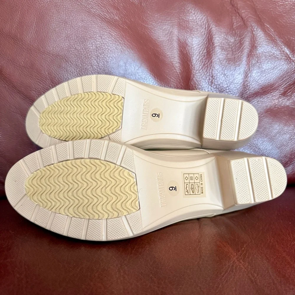 Elegant Cream Dream Pairs Mary Jane Heels Work Office Management Shoes